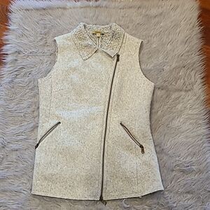 Bandolera womens light gray wool zip up vest size uk 40 us size medium